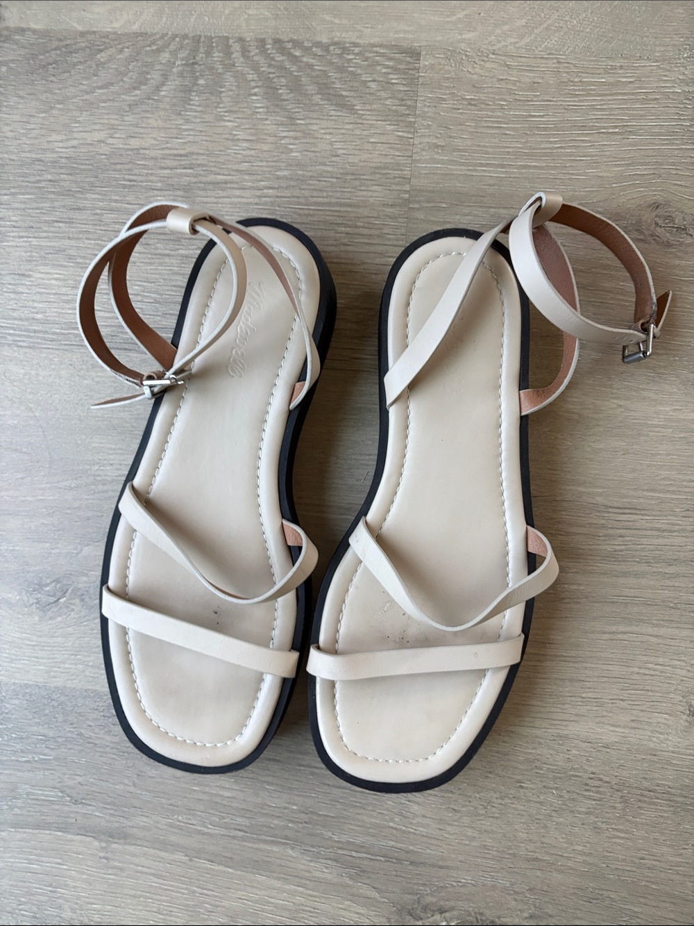 Madewell white platform strappy sandals. Women’s 10